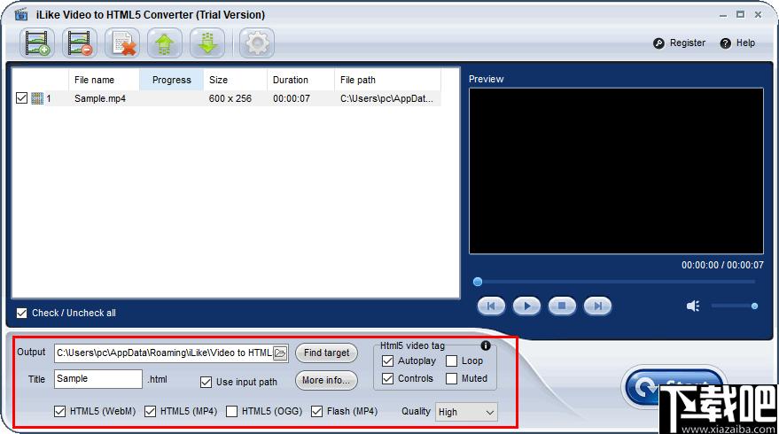 iLike Video to HTML5 Converter下载,视频转换,转换器