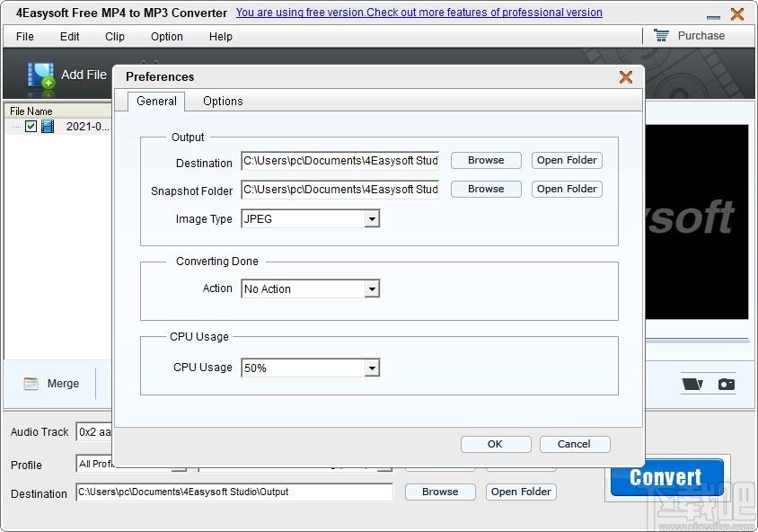 4Easysoft Free MP4 to MP3 Converter下载,音视频转换器,视频转换